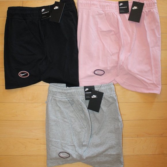 NWT NIKE WOMEN'S PLUS VARSITY ATHLETIC SHORTS PINK GRAY BLACK 1X 2X 3X - Picture 3 of 10